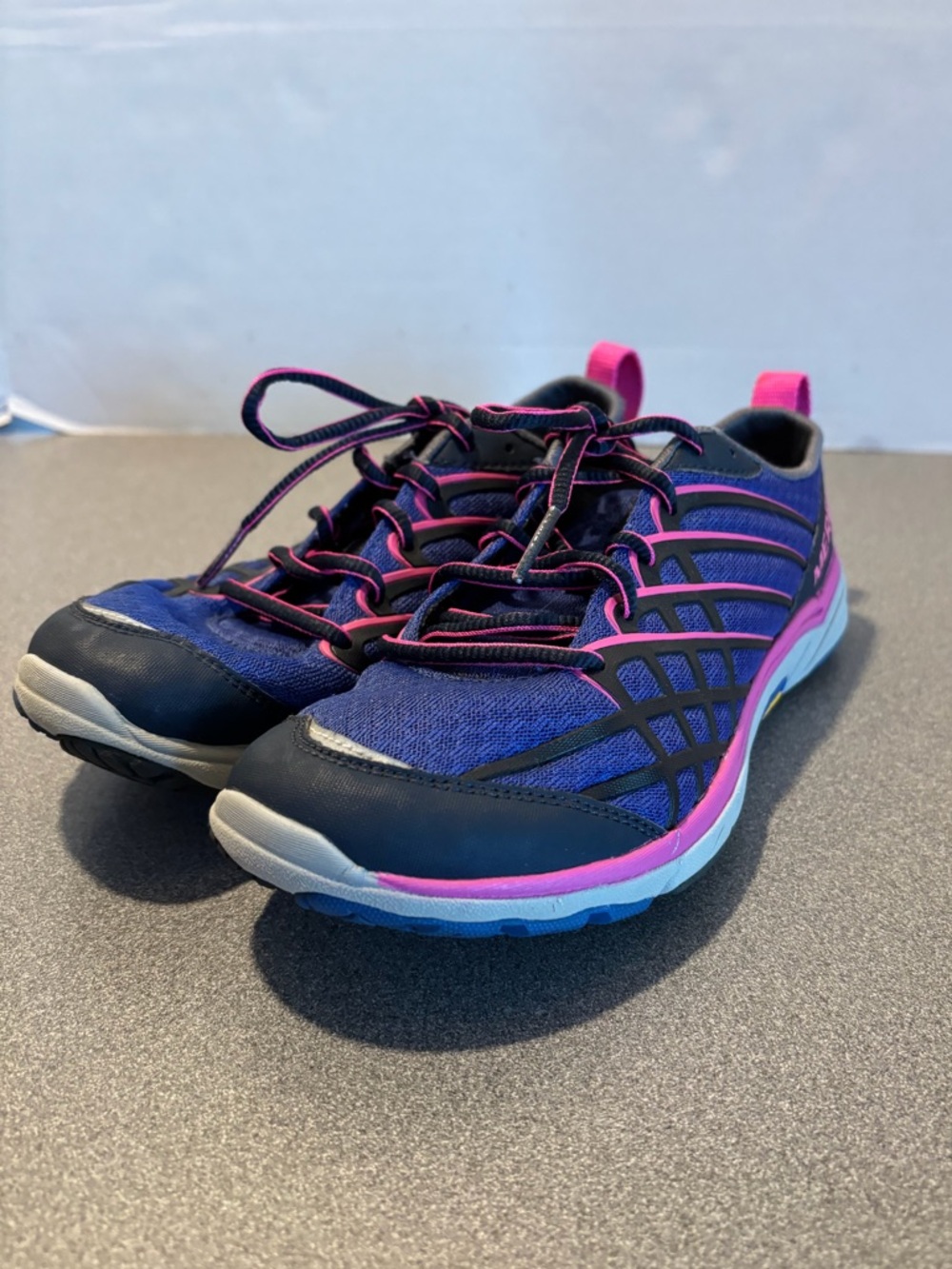 Merrell Bare Access Arcโ running. SZ 6 Dazzling blue. 0 drop, trail breathable